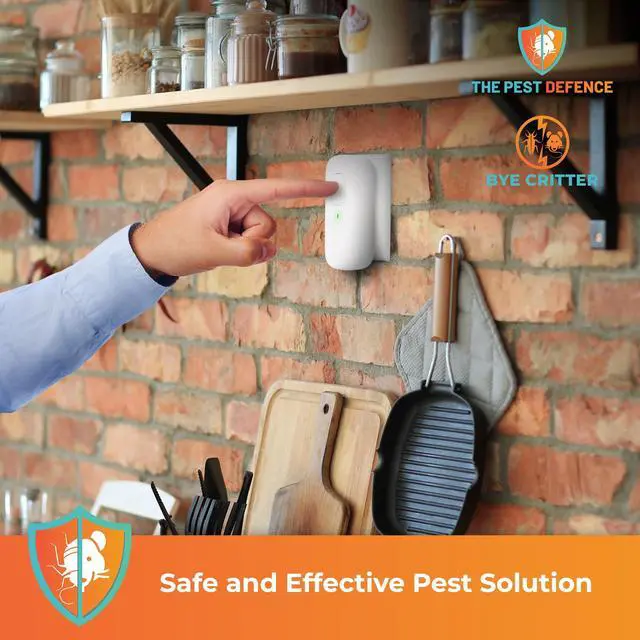 Alt view image 5 of 6 - Pest Defence Ultrasonic Pest Repeller, Bye Critter Ultrasonic Pest Repeller Plug-in Mouse Repellent for Home Repels Mice, Spiders, Rodents, Cockroaches, and Ants Eco-Friendly, Chemical-Free