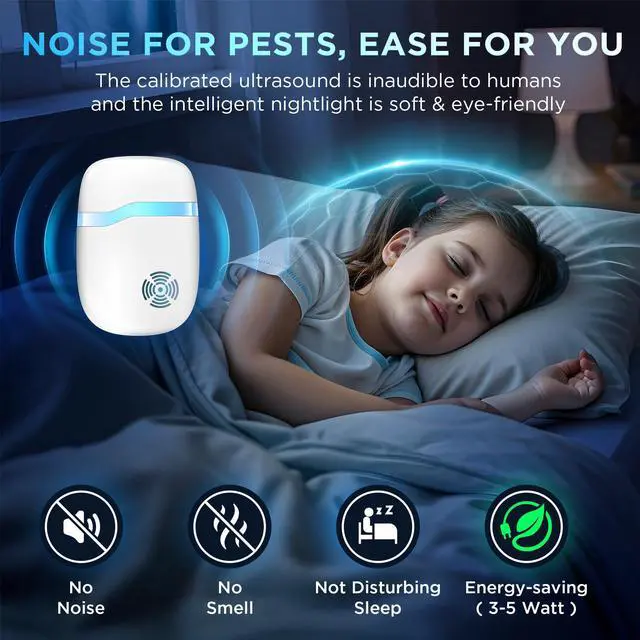 Alt view image 6 of 7 - (2026 Upgraded) Ultrasonic Insect & Pest Indoor Repeller - Stronger Driving Force, Repellent for Mouse, Rats, Roaches, Bugs, Ants, Spiders, Silent Home Plug-in Control Device (6 Pack)