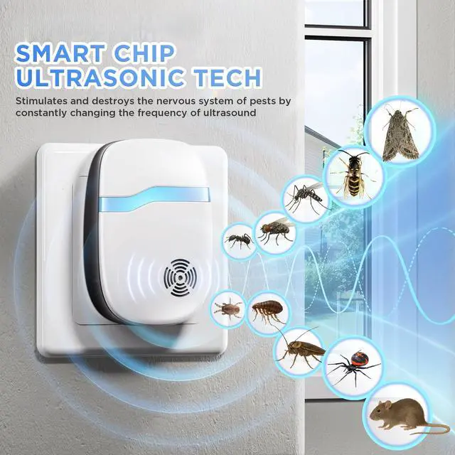 Alt view image 4 of 7 - (2026 Upgraded) Ultrasonic Insect & Pest Indoor Repeller - Stronger Driving Force, Repellent for Mouse, Rats, Roaches, Bugs, Ants, Spiders, Silent Home Plug-in Control Device (6 Pack)