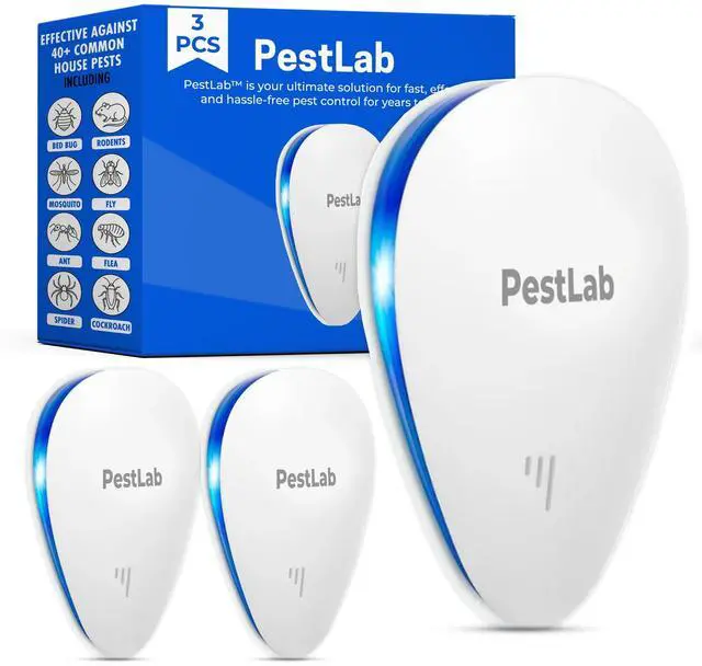 Main image of Ultrasonic Pest Repeller Indoor Plug In Bug Repellent for Mice, Rodents, Rats, Roaches, Ants, Spiders, Mosquitoes & Bed Bugs Electronic Pest Control Device with 300 Sq Ft Coverage 3 Pack