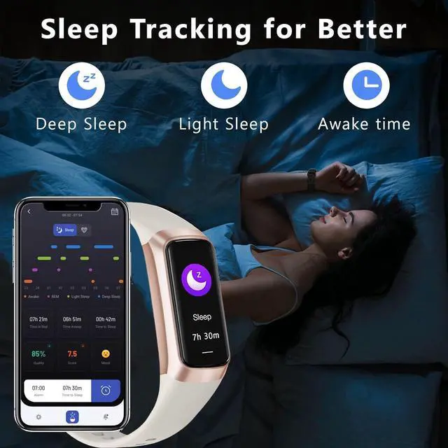 Alt view image 5 of 7 - Fitness Tracker with Heart Rate/Blood Oxygen/Sleep Monitor, 20+ Sports Modes Smart Watches for Women/Men, Activity & Step Tracker Smart Watch for Android/iOS Phones (White)