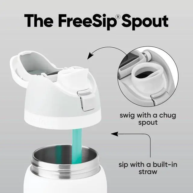 Alt view image 2 of 6 - FreeSip Insulated Stainless Steel Water Bottle with Straw, BPA-Free Sports Water Bottle, Great for Travel, 32 Oz, Crown Jewel