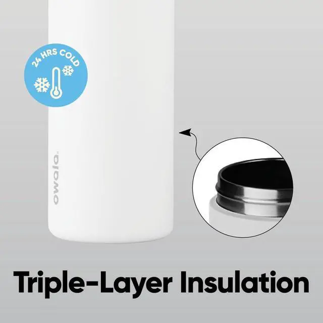 Alt view image 4 of 6 - FreeSip Insulated Stainless Steel Water Bottle with Straw, BPA-Free Sports Water Bottle, Great for Travel, 32 Oz, Crown Jewel