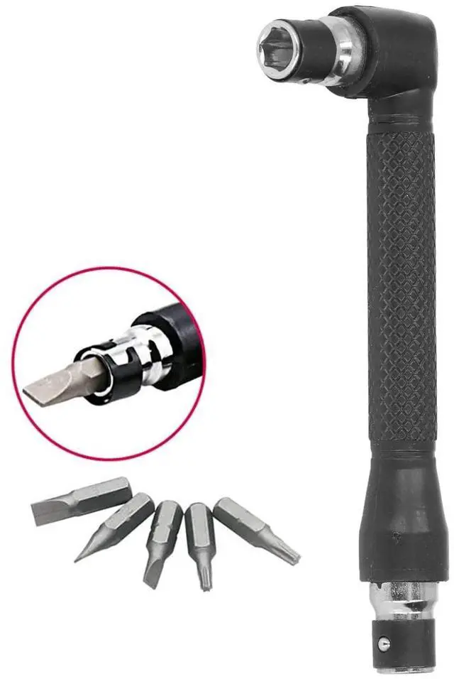 Alt view image 4 of 7 - L Shaped Socket Wrench 90 Degree Right Angle Double Head 1/4 Inch Hex Screwdriver Adapter for Tight Spaces