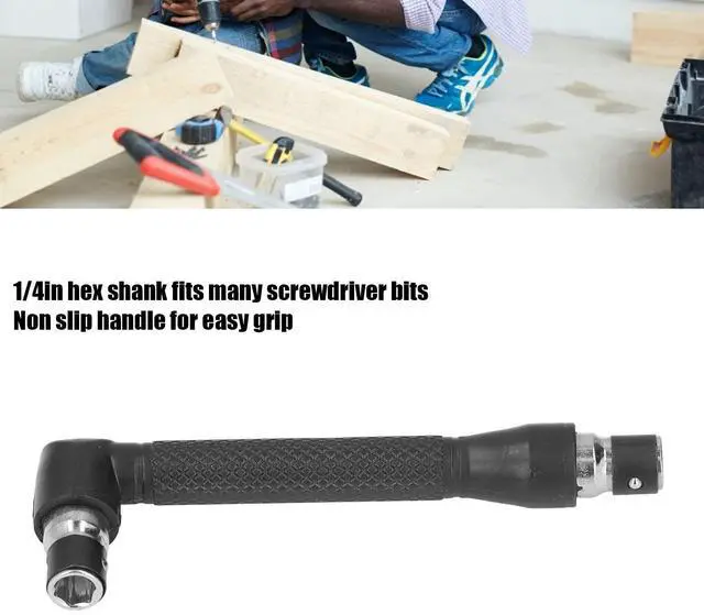 Alt view image 6 of 7 - L Shaped Socket Wrench 90 Degree Right Angle Double Head 1/4 Inch Hex Screwdriver Adapter for Tight Spaces