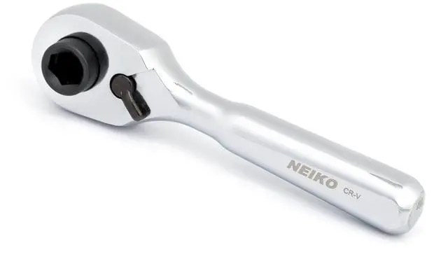 Main image of 03002A Stubby Ratchet, 1/4 Inch Ratchet Wrench and Bit Driver, 108-Tooth Reversible Ratchet, 3.3 Degree, Mini 1/4 Ratchet Drive, Oval Head Wrench, CR-V Steel Quarter Inch Small Ratchet Wrench