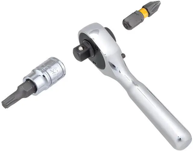 Alt view image 4 of 6 - 03002A Stubby Ratchet, 1/4 Inch Ratchet Wrench and Bit Driver, 108-Tooth Reversible Ratchet, 3.3 Degree, Mini 1/4 Ratchet Drive, Oval Head Wrench, CR-V Steel Quarter Inch Small Ratchet Wrench