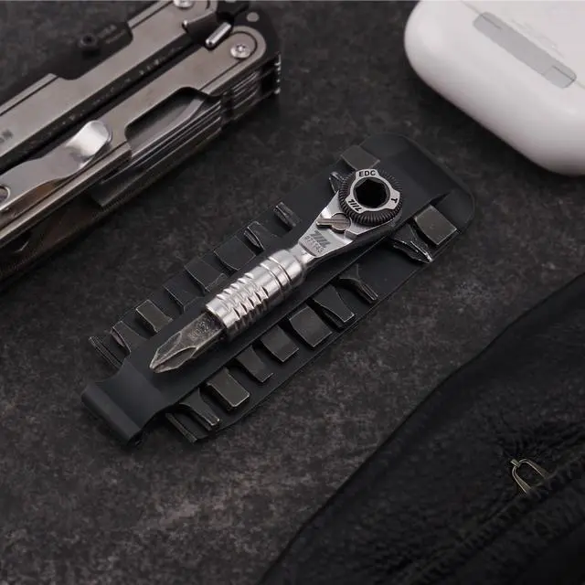 Alt view image 6 of 7 - Mini Ratchet Wrench TG - One of the World's Smallest 1/4" EDC Ratchet Wrench For Tight Spaces - Stainless Steel - For Double-ended Bits