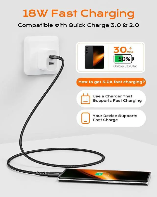 Alt view image 5 of 7 - 10Gbps Android Auto USB Cable, 4FT USB 3.1 Gen 2 Data Transfer & 3A Fast Charge USB A to USB C CarPlay Cable Braided Cord for iPhone 17/16/15, Galaxy S26/S25, SSD, Xbox/PS5, Tablet, Camera and More