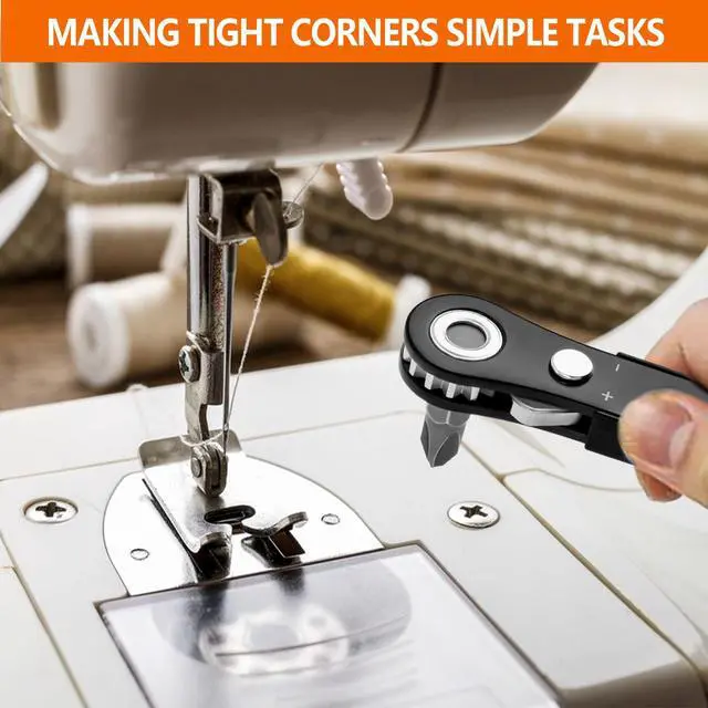 Alt view image 6 of 7 - Right Angle Screwdriver Set Mens Gifts, Mini Ratcheting 90 Degree Offset Screwdriver Pocket Mini Low Profile Ratchet Wrench Bit Socket Set Sewing Machine Tool Stocking Stuffers Mens Gifts for Him
