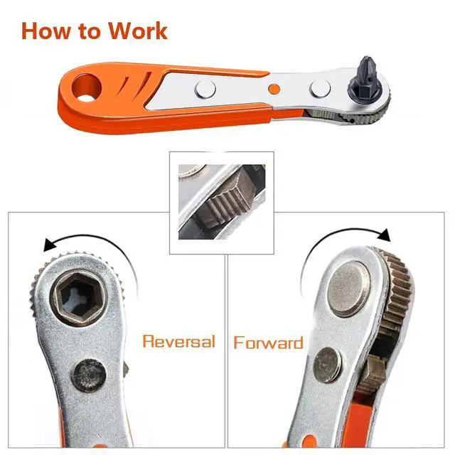 Alt view image 3 of 7 - Right Angle Screwdriver Bit Set 1/4 Inch Drive Mini Ratchet Socket Wrench Set Pocket Handle 20 Piece 90 Degree Low Profile Offset Ratcheting Wrench Driver for Small Spaces Tight Spots EDC Tool