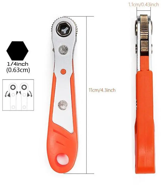 Alt view image 5 of 7 - Right Angle Screwdriver Bit Set 1/4 Inch Drive Mini Ratchet Socket Wrench Set Pocket Handle 20 Piece 90 Degree Low Profile Offset Ratcheting Wrench Driver for Small Spaces Tight Spots EDC Tool