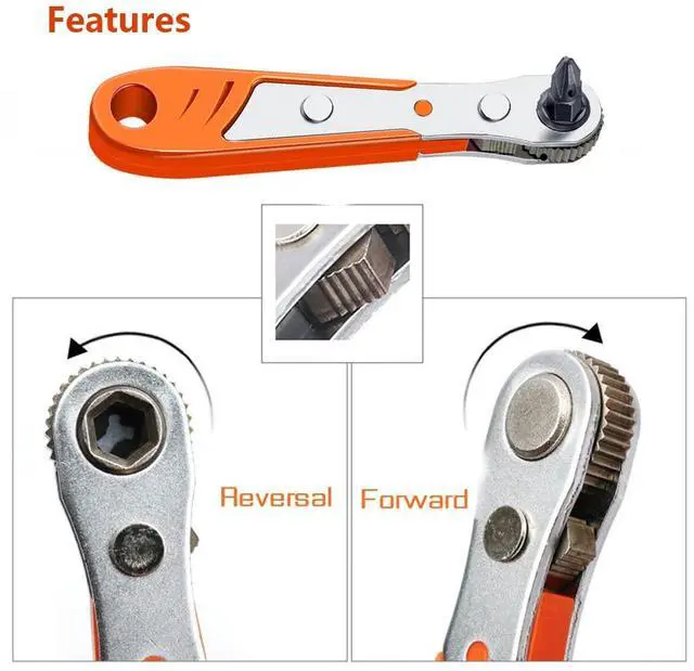 Alt view image 7 of 7 - Right Angle Screwdriver Bit Set 1/4 Inch Drive Mini Ratchet Socket Wrench Set Pocket Handle 20 Piece 90 Degree Low Profile Offset Ratcheting Wrench Driver for Small Spaces Tight Spots EDC Tool
