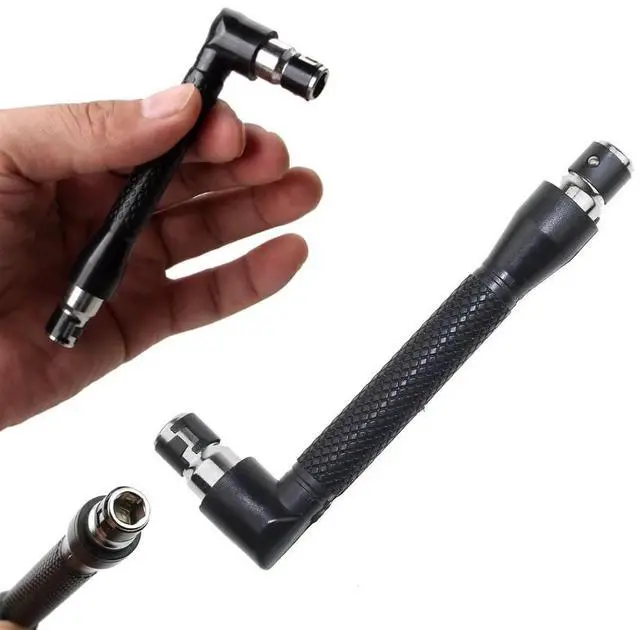 Alt view image 7 of 7 - 2 Pack 1/4" Bit Driver Handle 90 Degree L-Shaped Right Angle Stubby Wrench Screwdriver Drive Handle Bits Driver Holder for Drill Bit Set with 1/4 Inch Hex Shank Metric & SAE Screwdriver Set