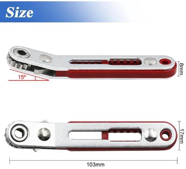 Alt view image 2 of 7 - Mini Ratchet Wrench Screwdriver,1/4 Inch Hex Screwdriver Bit Drive Ratchet Wrench Elbow Head & Flat Head Reversible Drive Handle