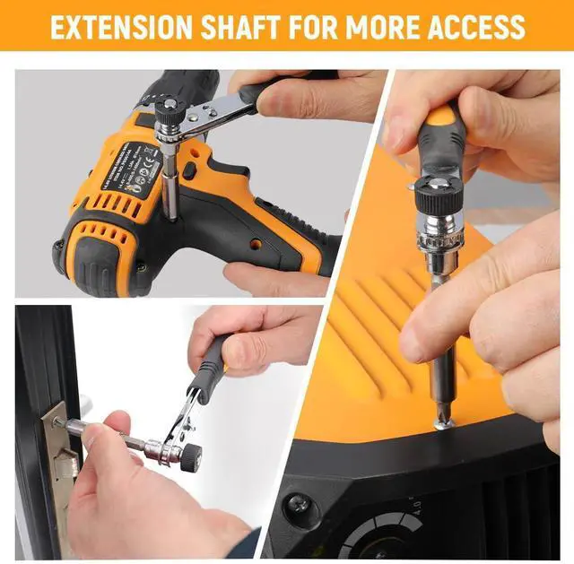 Alt view image 7 of 7 - 1/4-Inch Mini Ratchet Set - 23-Piece Screwdriver Bits Kit with Magnetic Bar, Offset Ratchet Driver and 9 Metric Sockets (5mm-13mm) | CR-V Bits for Versatile Socket & Socket Wrench Set