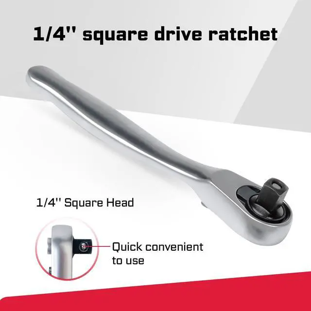 Alt view image 5 of 7 - Mini Ratchet Wrench& Bit Holder Set 4 Pcs, 1/4" Drive Ratchet Handle Wrench, 72-T Quick-Release Reversible Socket Wrench, Impact Extension Bit Holder with Case