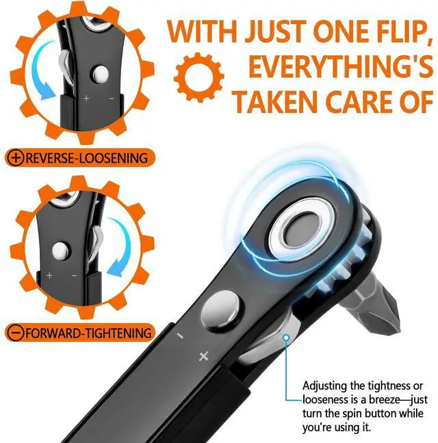 Alt view image 4 of 7 - Right Angle Screwdriver Set Mens Gifts, Mini Ratcheting 90 Degree Offset Screwdriver Pocket Mini Low Profile Ratchet Wrench Bit Socket Set Sewing Machine Tool Stocking Stuffers Mens Gifts for Him