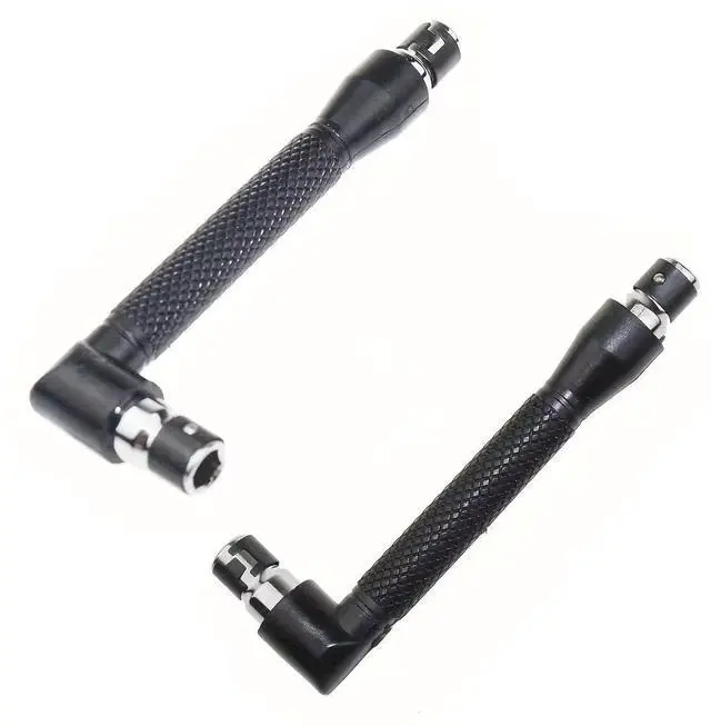 Alt view image 4 of 7 - 2 Pack 1/4" Bit Driver Handle 90 Degree L-Shaped Right Angle Stubby Wrench Screwdriver Drive Handle Bits Driver Holder for Drill Bit Set with 1/4 Inch Hex Shank Metric & SAE Screwdriver Set