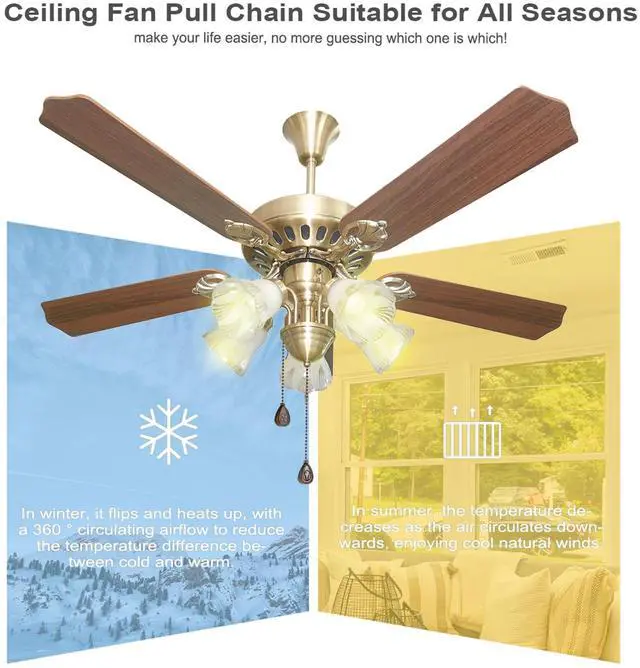 Alt view image 2 of 7 - 4 Pack Bronzed Ceiling Fan Pull Chain Extension, 12 Inches Classic Drop Shaped Pendant Pull Chains for Ceiling Fans and Lights, Decorative Fan Pulls Extenders with Connector (2 light and 2 fan)