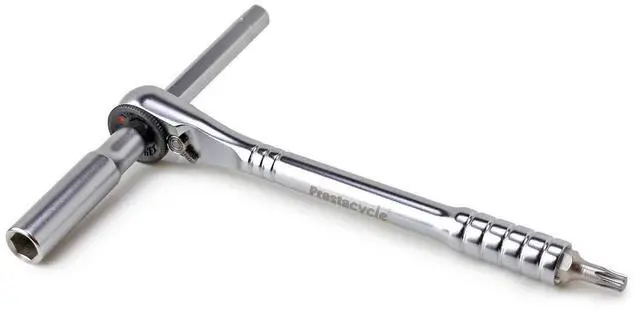 Main image of Pro T-Handle Ratchet and Extension, Portable Tool for use with standard 1/4 Hex Bits (not included), 60Nm Heavy-Duty & Compact Tools For Bicycle (Ratchet & Extension Only)