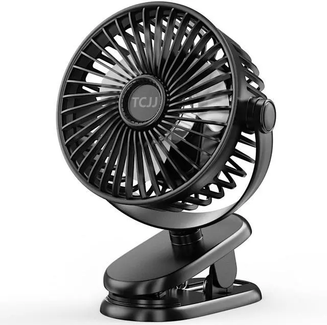 Main image of Portable Clip on Fan, Rechargeable Stroller Fan, USB Desk Fans With TYPE-C Port 5200 mAh Battery Operated 3 Speed 360° Rotatable Personal Small Mini Table Fan for Pram Car Seat Crib Golf Cart Camping