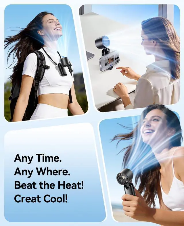 Alt view image 4 of 7 - Mini Portable Handheld Turbo Fan, Small but Mighty, 12 Hours Long-Lasting, 199-Speed Rechargeable battery Hand Held Fans, Personal Cooling Fan for Outdoor Travel, Gifts for Women & Men (Black)