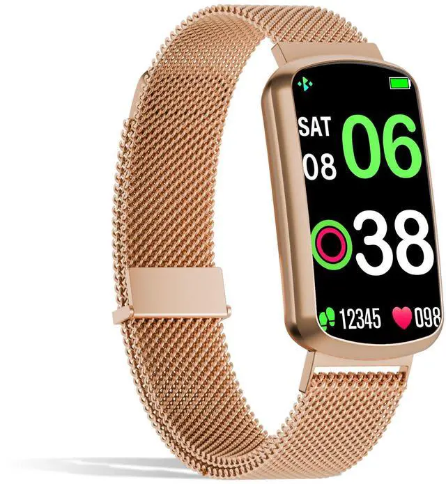 Main image of Health Fitness Tracker, Smart Watch with 24/7 Heart Rate, Activity Tracker with Blood Pressure and Blood Oxy-gen Monitor, 120 Sport Mode Waterproof Sleep Tracker for Women Men (Pink Gold)
