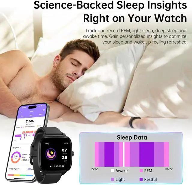 Alt view image 5 of 6 - Fitness Tracker Answer/Make Calls, Smart Watch with Blood Pressure, Blood Oxygen, 24/7 Heart Rate Monitor, 120+ Sport Mode Activity Tracker, Waterproof Sleep Tracker for Women Men