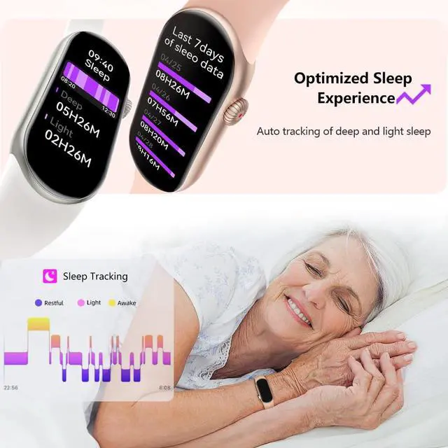 Alt view image 4 of 6 - Slim Fitness Tracker AMOLED with Blood Oxygen, Blood Pressure, 24/7 Heart Rate and Sleep Tracking, IP68 Waterproof Activity Trackers and Smart Watches with Step Tracker, Pedometer for Women Men