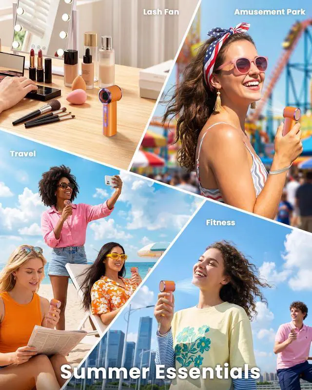 Alt view image 6 of 7 - Portable Handheld Mini Fan, 199 Speeds Rechargeable Personal Fan, Small Battery Operated Travel Fan for Outdoor, Office, Eyelash Extensions, Kids Daily Use