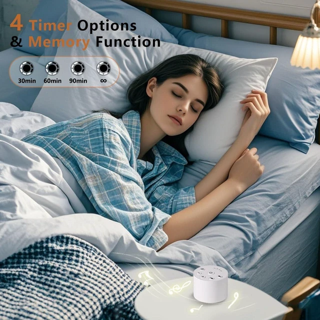 Alt view image 5 of 7 - Sleep Sound Machine Portable White Noise Machines with 30 Soothing Sounds 32 Levels Volume 4 Timer Options Compact Auto-Off Memory Function for Family Office Travel Everyone