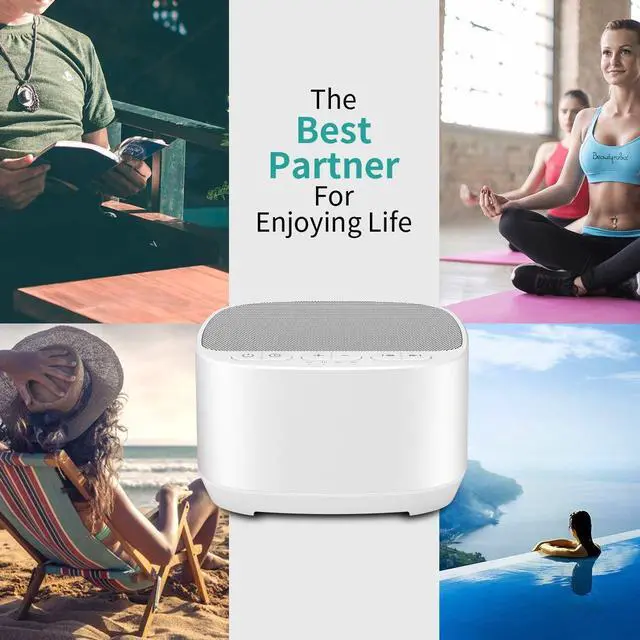 Alt view image 5 of 7 - Sleep Sound White Noise Machine with 40 Natural Soothing Sounds and Memory Function 32 Levels of Volume Powered by AC or USB and Sleep Timer Sound Therapy for Baby Kids Adults (B-White)