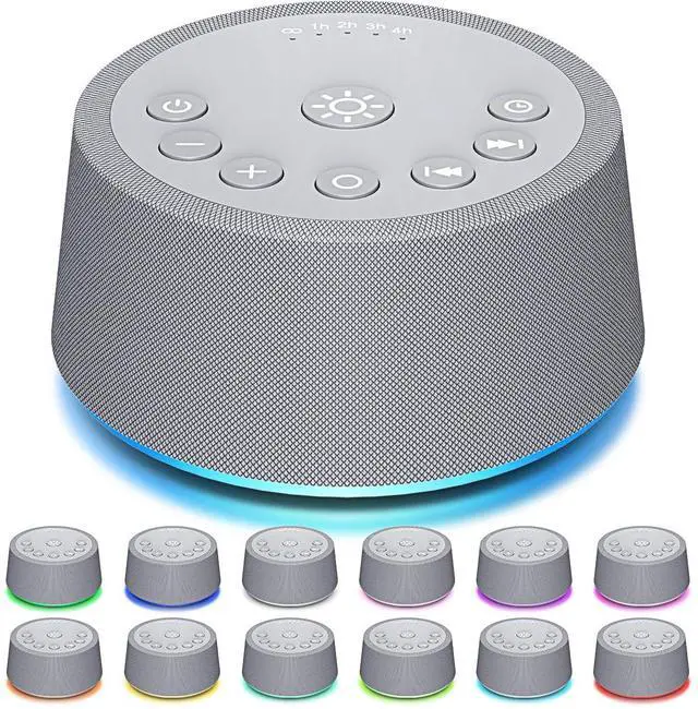 Main image of Sleep White Noise Sound Machines 32-Level Volume 30 Sounds 12 Colors Light 5 Timers Adjustable Light Brightness Compact for Everyone Travel Gift Memory Function