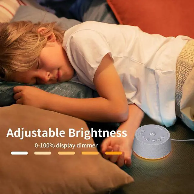 Alt view image 6 of 7 - Sleep White Noise Sound Machines 32-Level Volume 30 Sounds 12 Colors Light 5 Timers Adjustable Light Brightness Compact for Everyone Travel Gift Memory Function