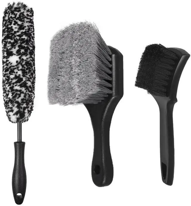 Main image of Car Wheel & Tire Brush Set, Wheel Cleaner Brush, Soft & Stiff Bristle Cleaning Brush, Wheel Brushes for Cleaning Wheels, Rim Brush for Car Body Exterior Surface, Carpet, Truck, SUV, RV, Motorcycle