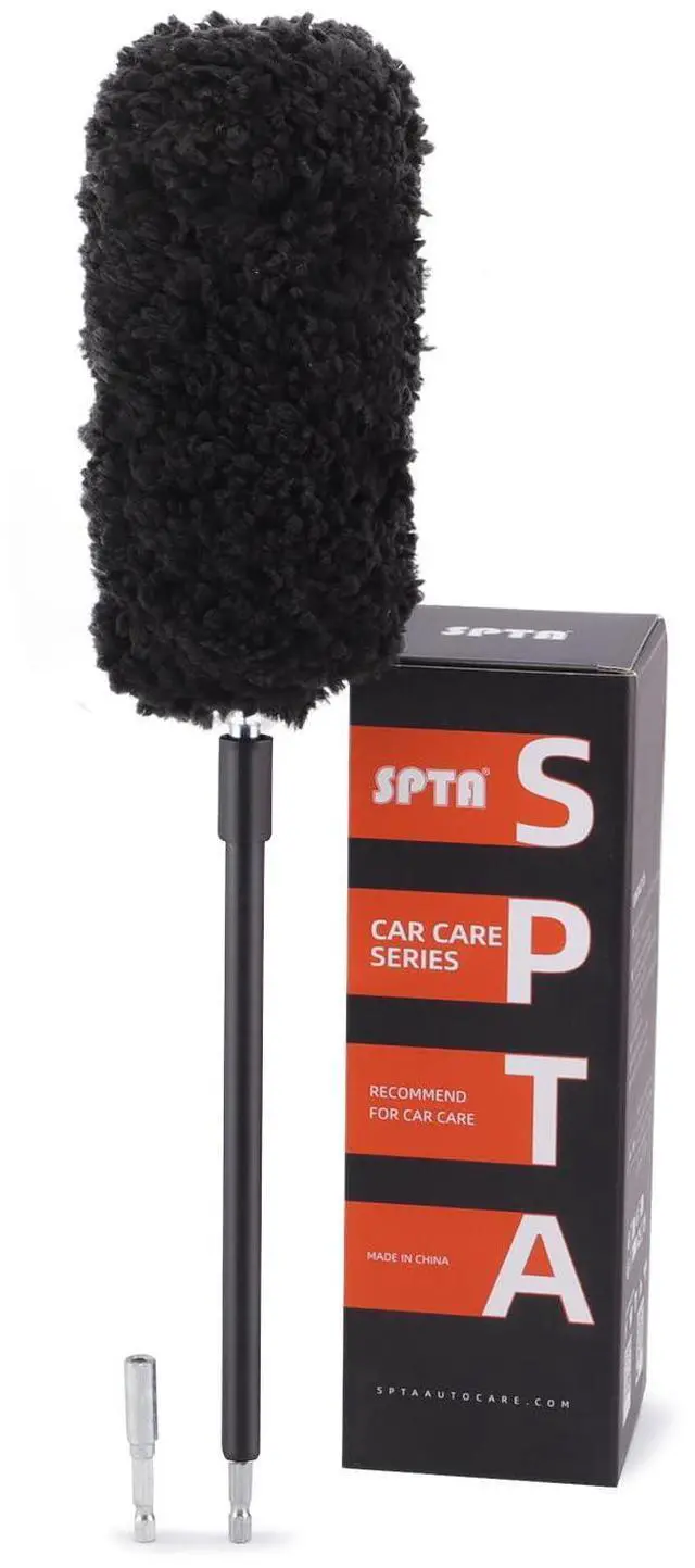 Main image of Drill Wheel Brush, Drill Microfiber Wheel Brush, SPTA 1 Pc Soft Microfiber Extended Reach Rim Drill Wheel Brush,with 1 adddtional Drill Adapter for Electric Drill -DF068