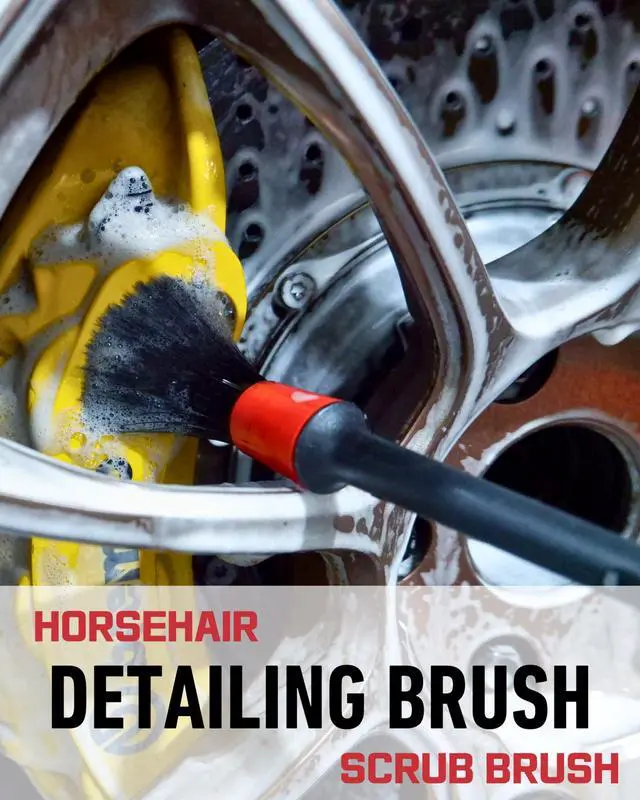 Alt view image 5 of 6 - Professional 4 Pack Long Handle Wheel Brush Kit for Cleaning Wheel and Tire- 2X Soft Wheel Cleaning Brush, Detailing Brush and Stiff Tire Brush, Bendable& Durable Wheel Rim Cleaner Brush Set