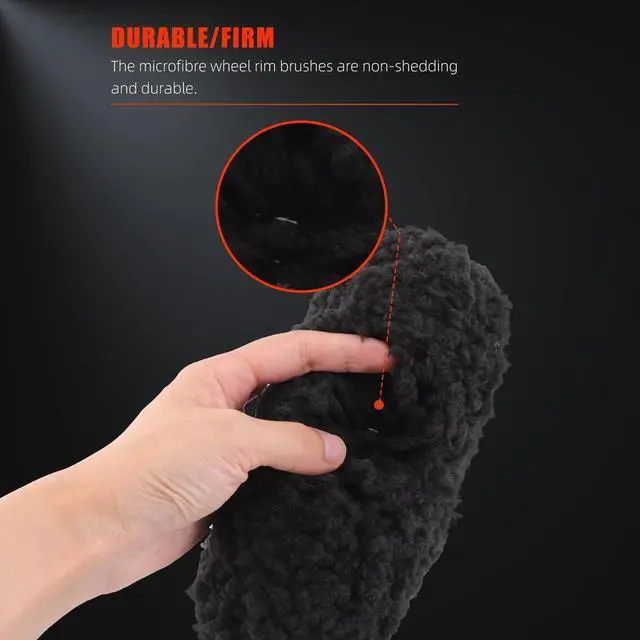 Alt view image 3 of 7 - Drill Wheel Brush, Drill Microfiber Wheel Brush, SPTA 1 Pc Soft Microfiber Extended Reach Rim Drill Wheel Brush,with 1 adddtional Drill Adapter for Electric Drill -DF068