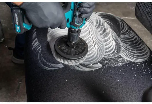 Alt view image 6 of 6 - ACC506 Light Duty Spinner Multi-Surface Drill Brush Attachment (Fits Any Standard Drill - Power Scrubber Removes Stains & Gently Cleans Upholstery, Fabric and Carpet), Gray