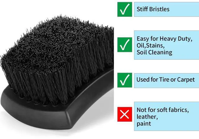 Alt view image 4 of 7 - Wheel Rim & Tire Brush Set, Soft & Stiff Bristle Wash Cleaning Supplies Kit for Car Body Exterior Surface, Carpet, Truck,SUV,RV,Motorcycle