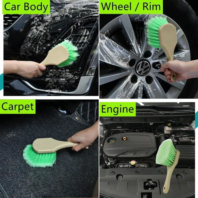 Alt view image 5 of 7 - Wheel Rim & Tire Brush Set, Soft & Stiff Bristle Wash Cleaning Supplies Kit for Car Body Exterior Surface, Carpet, Truck,SUV,RV,Motorcycle