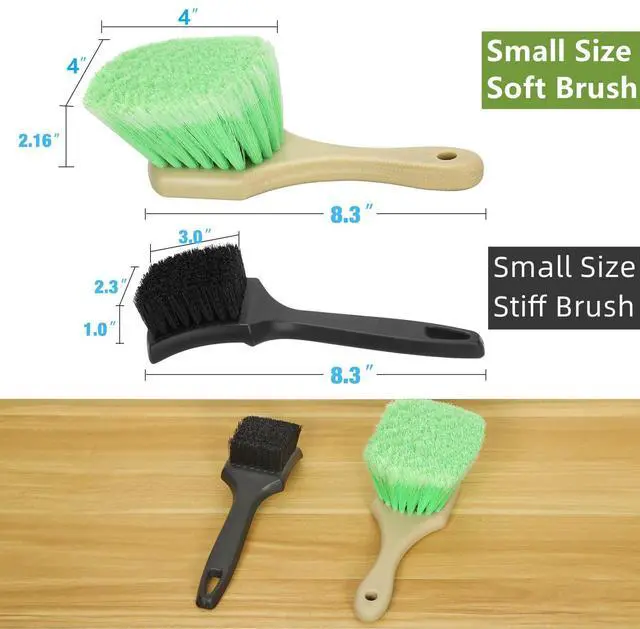 Alt view image 2 of 7 - Wheel Rim & Tire Brush Set, Soft & Stiff Bristle Wash Cleaning Supplies Kit for Car Body Exterior Surface, Carpet, Truck,SUV,RV,Motorcycle