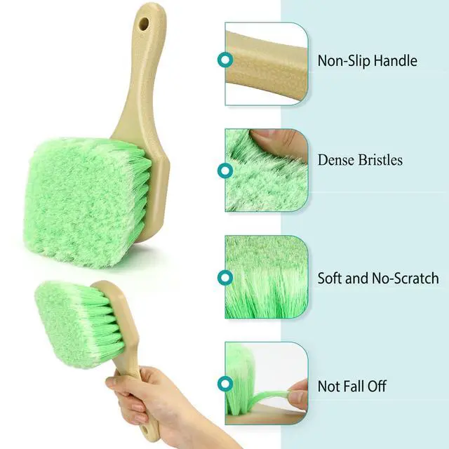 Alt view image 3 of 7 - Wheel Rim & Tire Brush Set, Soft & Stiff Bristle Wash Cleaning Supplies Kit for Car Body Exterior Surface, Carpet, Truck,SUV,RV,Motorcycle