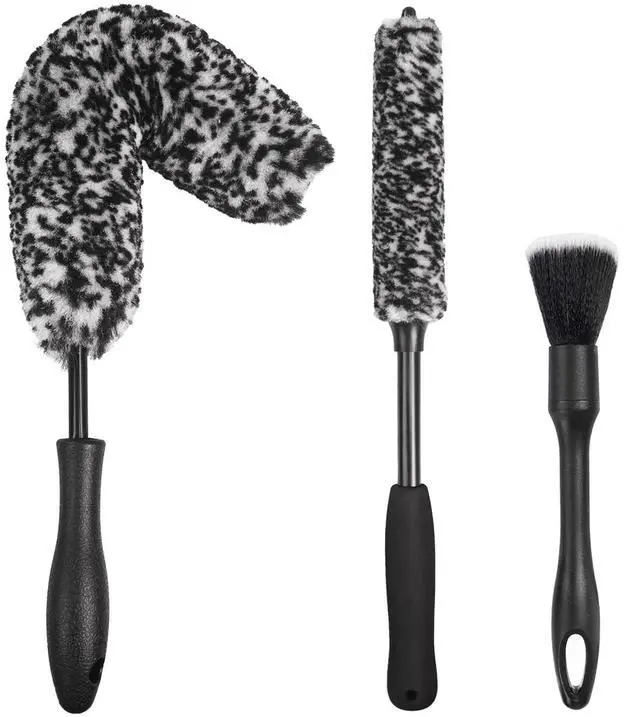 Main image of 3PCS Wheel Brush Kit for Cleaning Wheel and Tire, Wheel and Rim Brush, Car Detailing Brushes, Bendable & Durable Car Wheel Rim Cleaner Brush Set,Car Detailing Cleaning Brush Supplies Kit