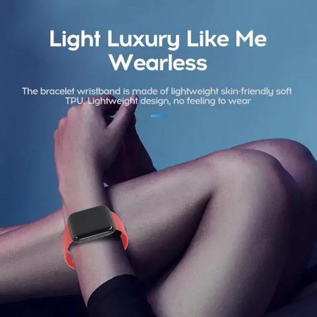 Alt view image 2 of 7 - 1.44in HD Screen Fitness Smart Bracelet, Activity Fitness Watch Support Multiple Exercise Modes, Sleep Monitoring, Calorie Recording Pedometer. (Red)