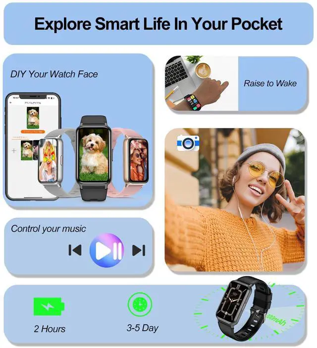 Alt view image 6 of 7 - Fitness Tracker (Answer/Make Calls), Smart Watch for Women Men, with 1.47 AMOLED Always-On Display, 24/7 Heart Rate, Sleep Tracking, 110+ Sport Modes, Waterproof, Compatible for Android Phone