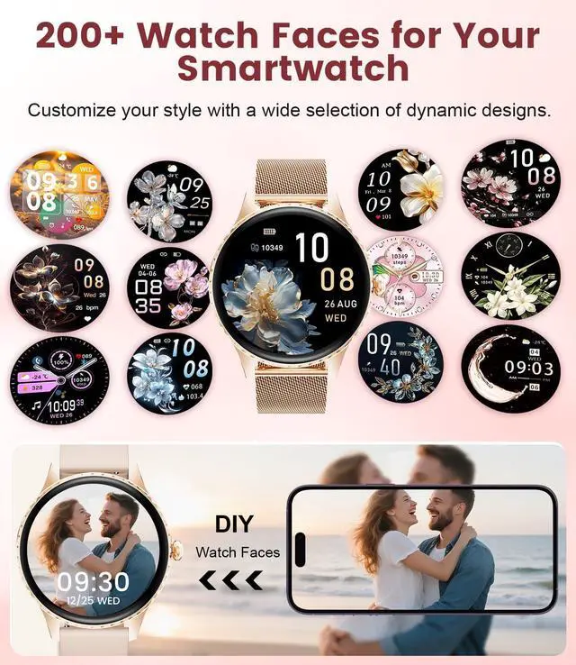 Alt view image 3 of 7 - Smart Watch for Women(Answer/Make Calls),1.32" AMOLED Display Fitness Tracker with121 Sports Modes,Heart Rate & Sleep Monitor,Activity Trackers IP68 Waterproof 2 Straps, for Android iOS