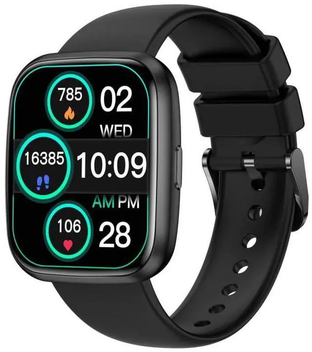 Main image of Smart Watches for Men/Women, 1.75" Bluetooth Call, AI Voice Smartwatch, 24/7 Heart Rate Monitor, Blood Pressure/SpO2/Sleep Tracker, IP68 Waterproof, 100+ Sports Fitness Tracker for Android iOS Black