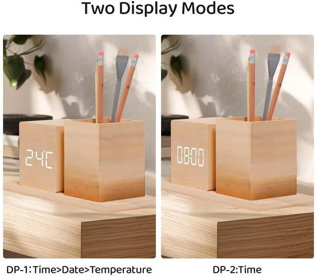 Alt view image 5 of 7 - Alarm Clock for Bedrooms, Silent Alarm Clock for Students, Smart LED Digital Alarm Clock, Three Alarm Settings, 3-Level Brightness, Silent Auto Off Screen